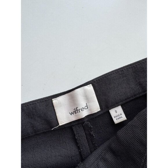 Aritzia WILFRED Lalemant Black Basketweave Wide Leg Culottes Crop Pants, Size 6A - Picture 8 of 11